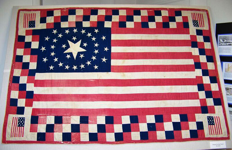 Restored Civil War flag quilt